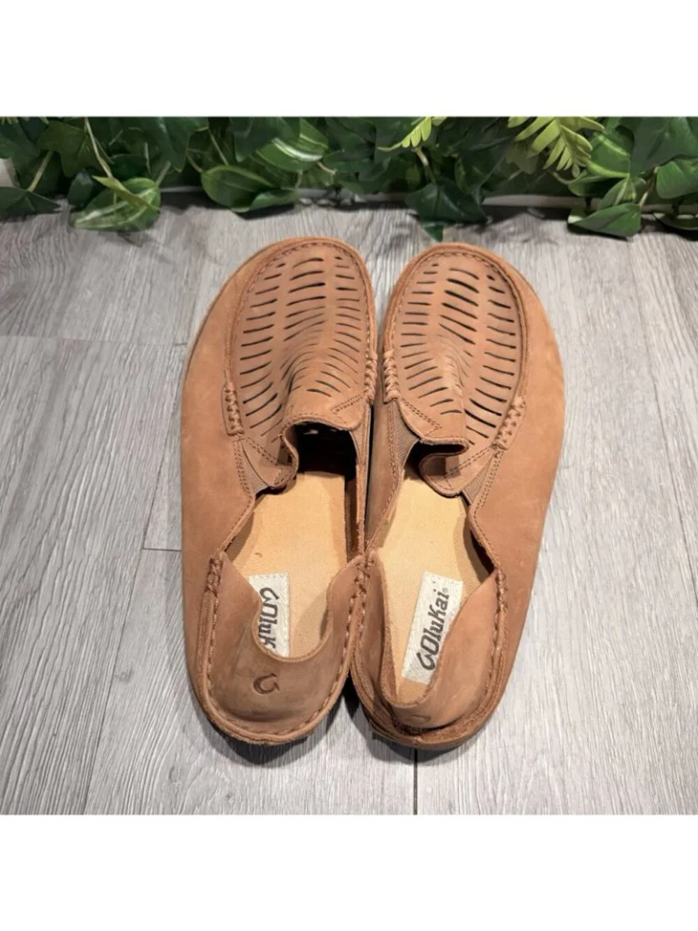 Olukai Moloa Kohana II Loafer Leather Brown Men US 11.5, EU 44.5